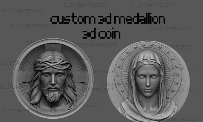 Gig Preview - Design 3d printable coin, bas relief, 3d face model, cnc medallion stl pendant