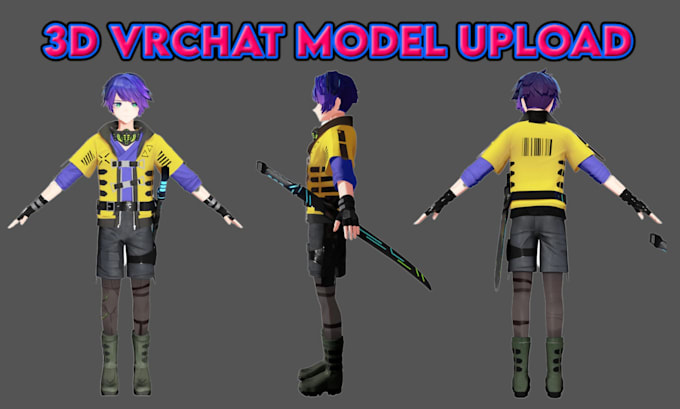 Gig Preview - Upload vrc avatar, vrc, vrm, vrchat world, vrgame or vr character