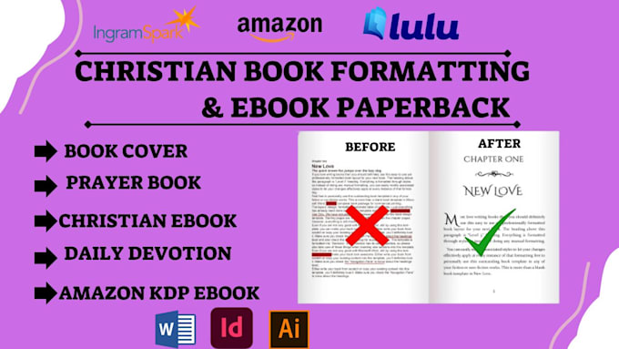 Gig Preview - Design, format prayer book journal, daily devotion, christian ebook amazon kdp