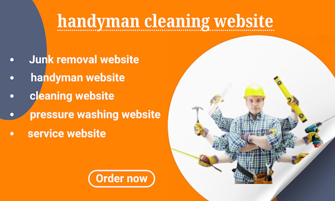 Gig Preview - Create junk removal handyman cleaning website pressure washing machine service