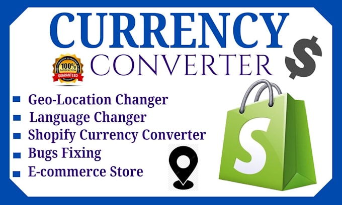 Gig Preview - Setup currency converter geolocation changer language changer in shopify website