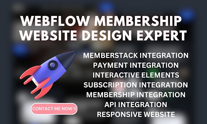 Gig Preview - Develop webflow membership website, webflow subcription website with memberstack