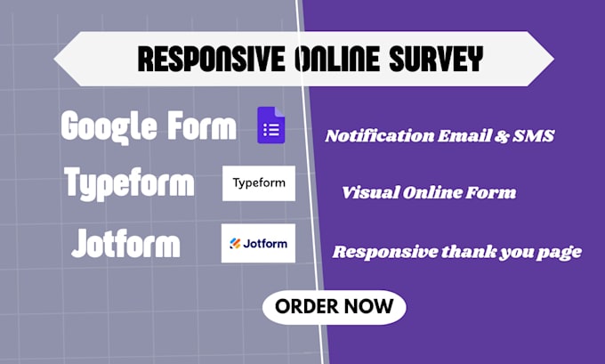 Gig Preview - Online survey to get real respondents for surveys google form jot form type form