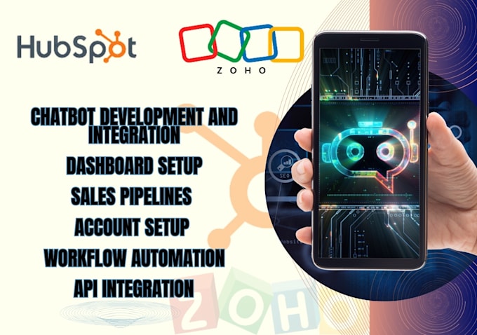 Gig Preview - Hubspot zoho chatbot dashboard project pipeline forms workflow, hubspot zoho crm