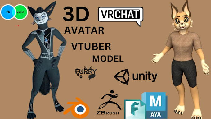 Gig Preview - Create,  edit custom vrchat avatar 3d model for vrchat