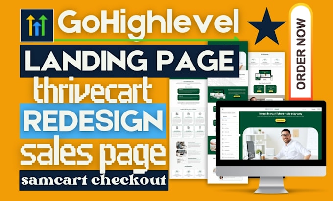 Gig Preview - Do gohighlevel sales page thrivecart landing page samcart checkout redesign