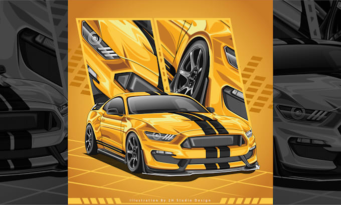 Gig Preview - Draw your car into vector illustration