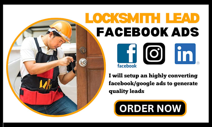 Gig Preview - Generate locksmith leads door lock, car lock repair leads via facebook ads