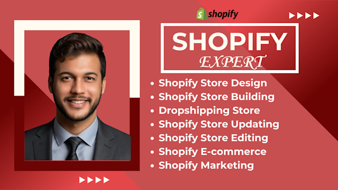 Gig Preview - Design, build shopify dropshipping store update edit shopify ecommerce marketing