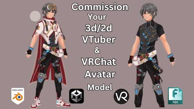 Gig Preview - Design 3d character model, vtuber avatar, vrchat anime model, furry vrc avatar