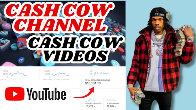 Gig Preview - Launch a profitable cash cow youtube channel, top 10 cash cow faceless videos