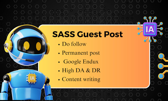 Gig Preview - Software guest post backlinks saas blog high da quality sass blog post business