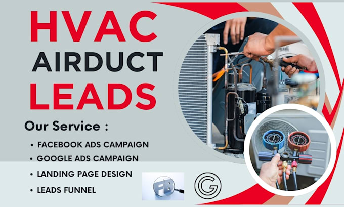 Gig Preview - Generate highly effective hvac leads air duct leads via facebook ads google ads