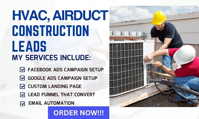 Gig Preview - Generate high quality hvac leads airduct cleaning lead hvac landing page