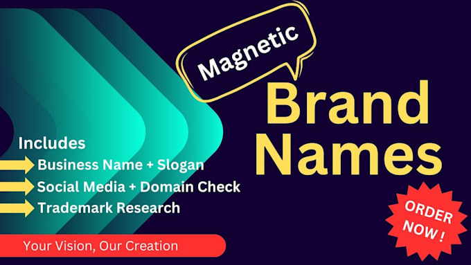 Gig Preview - Create catchy brand names, business name ideas and slogans for your new venture