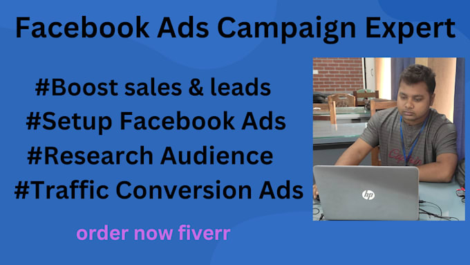 Gig Preview - Facebook ads  campaign for leads and sales and boost