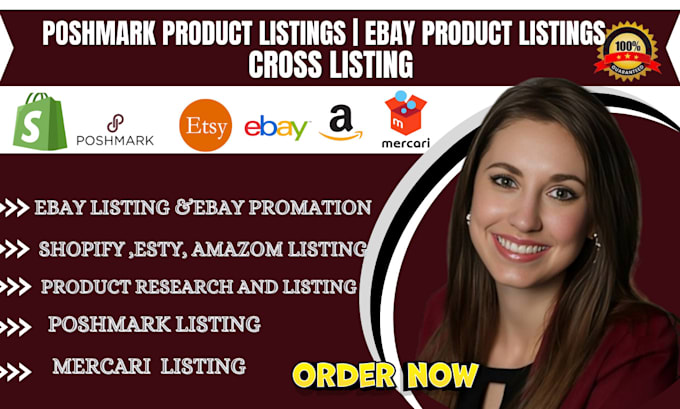 Gig Preview - Do ebay product listing mercari listing poshmark dropshipping crosslisting SEO