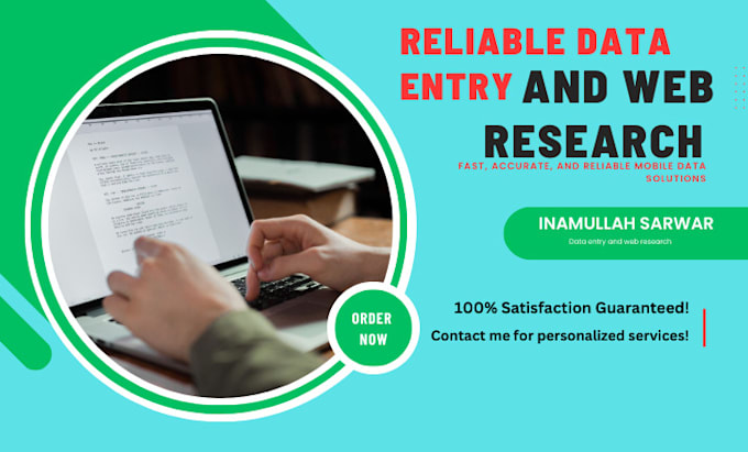 Gig Preview - Provide accurate mobile data entry and web research services