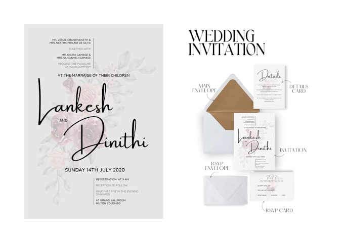 Gig Preview - Custom invitation card design for weddings birthdays and special events