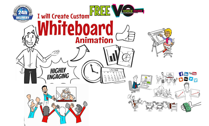 Gig Preview - Create whiteboard animations doodle explainer video