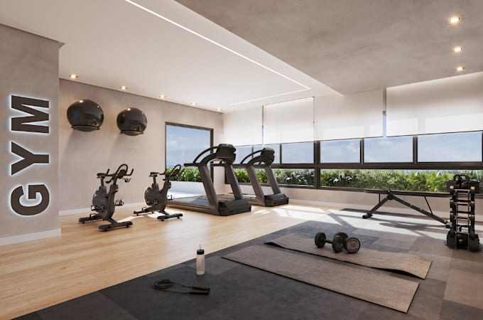 Gig Preview - Renovate 3d gym room design, render 3d interior design,virtual tour, walkthrough