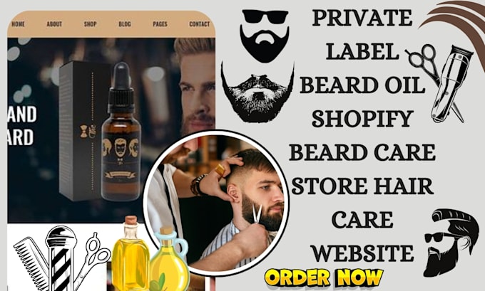 Gig Preview - Build beard shopify store beard oil shopify beard growth hair care beard website