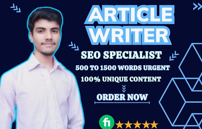 Gig Preview - Be your article writer for 500 to 1500 words, SEO blog posts, writing