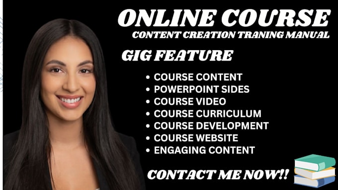 Gig Preview - Create online course content, training manual, video course creation