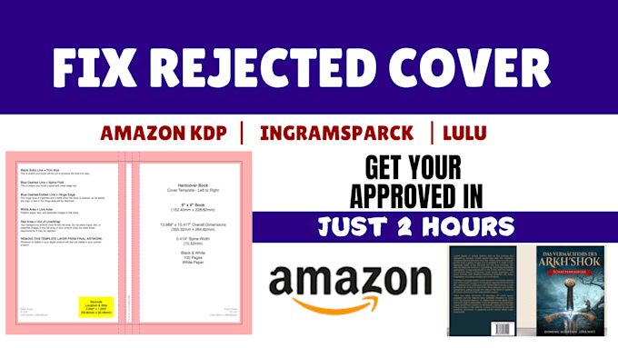 Gig Preview - Fix, edit, format all rejection issues for amazon KDP,  book cover and hardcover