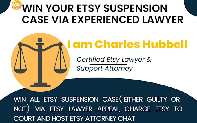 Gig Preview - Be your etsy reinstatement lawyer, etsy appeal attorney, fix all etsy suspension