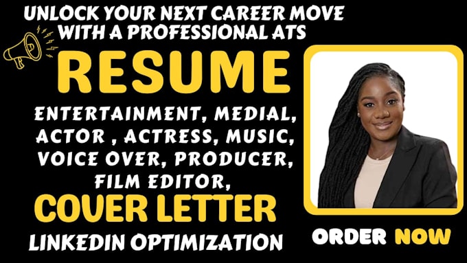 Gig Preview - Write entertainment, actor, director, producer, actress, acting and media resume