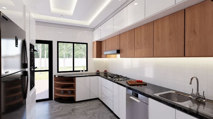 Gig Preview - 3d commercial kitchen design,exterior, interior home design,office,ue animation