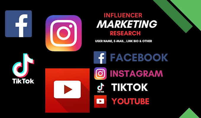 Gig Preview - Find best instagram youtube influencers list for marketing