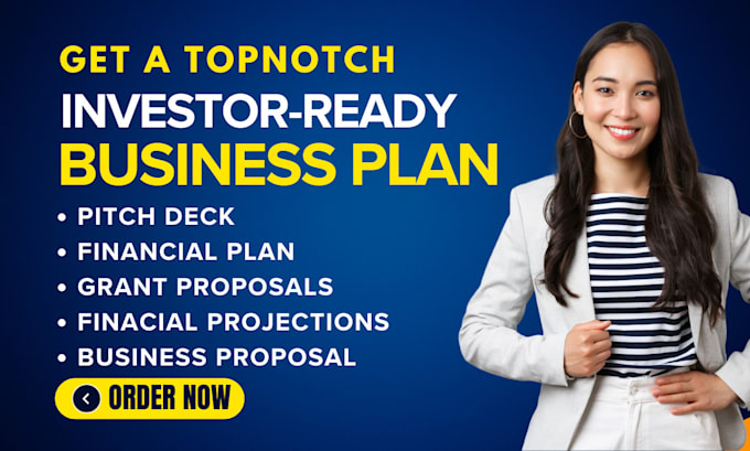 Gig Preview - Write startups business plan, proposal pitch deck  investor business plan writer