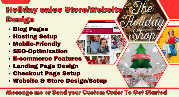 Gig Preview - Holiday gift shopping store black friday, cyber monday, christmas decor store