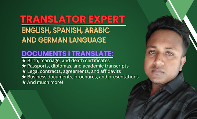 Gig Preview - Do legal document and certificate translation expert