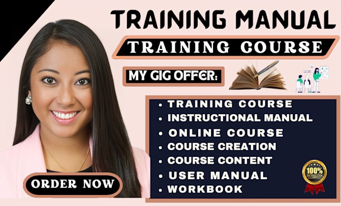 Gig Preview - Create online course content creation training manual training course user guide