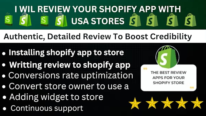 Gig Preview - Review your shopify app review QA web app testing with USA store test analyze