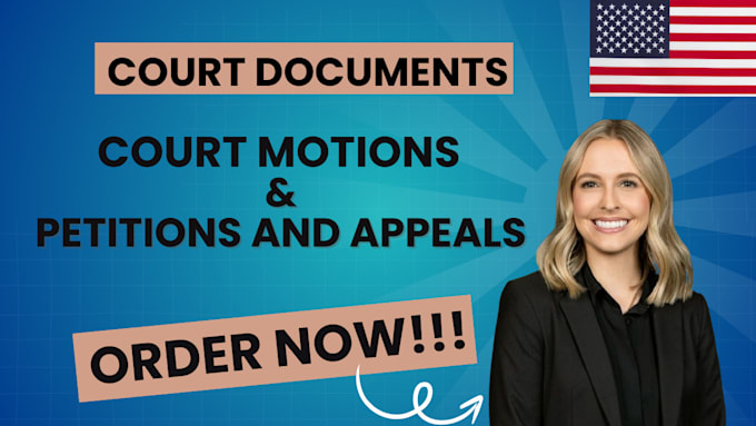 Gig Preview - Draft court motions, lawsuits, petitions and appeals as your lawyer