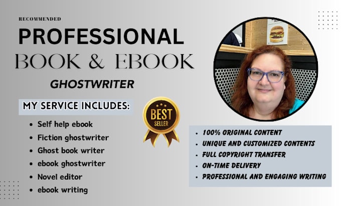 Gig Preview - Be your book, ebook writer, ghost book writer, short story, fiction ghost writer