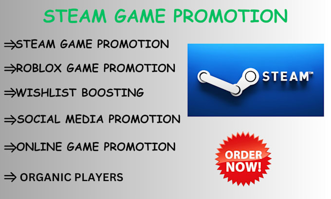 Gig Preview - Do steam game promotion steam game wishlist roblox steam game marketing