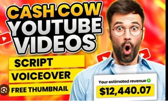 Gig Preview - Create automated cash cow cash cow video youtube cash cow cash cow channel