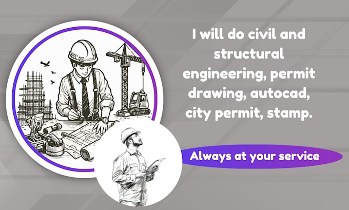 Gig Preview - Do civil and structural engineering, permit drawing, autocad, city permit, stamp