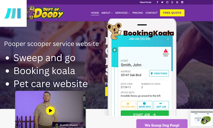 Gig Preview - Poop scooper website,pet care,animal waste removal,cleaning service,sweepandgo