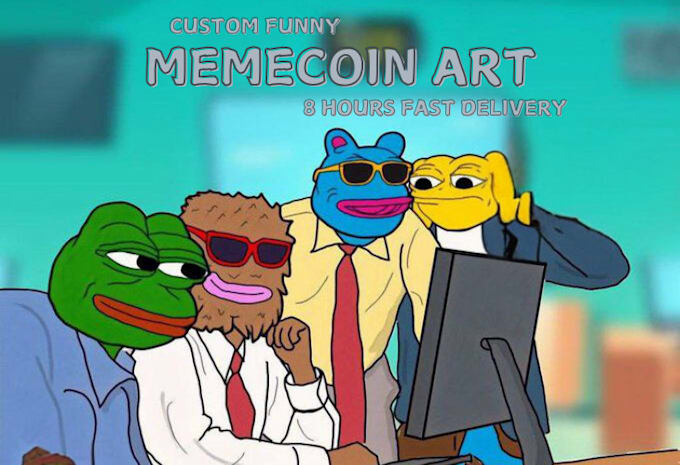 Gig Preview - Draw funny memecoin art, in pepe, wojak, ponke style or 2d meme video animation