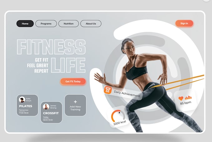 Gig Preview - Create physical, gym, fitness healthy competence website