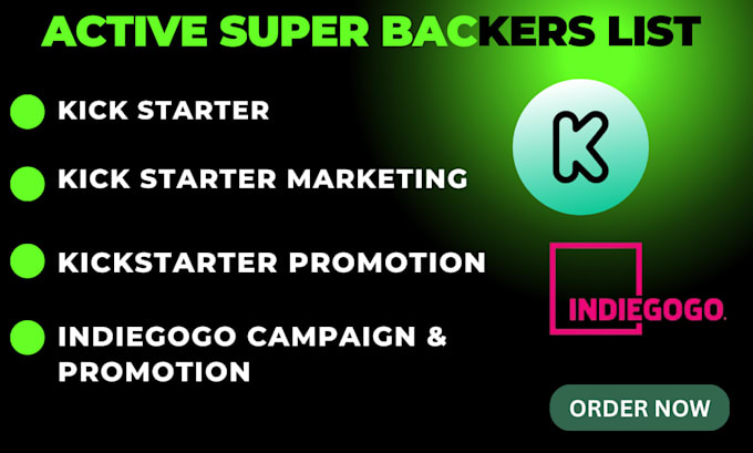 Bestseller - provide active 100,000 kickstarter, indiegogo backers lists for crowdfunding