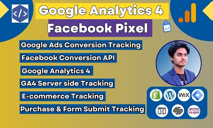 Gig Preview - Setup google analytics 4, facebook pixel conversion api, ga4 server side by GTM