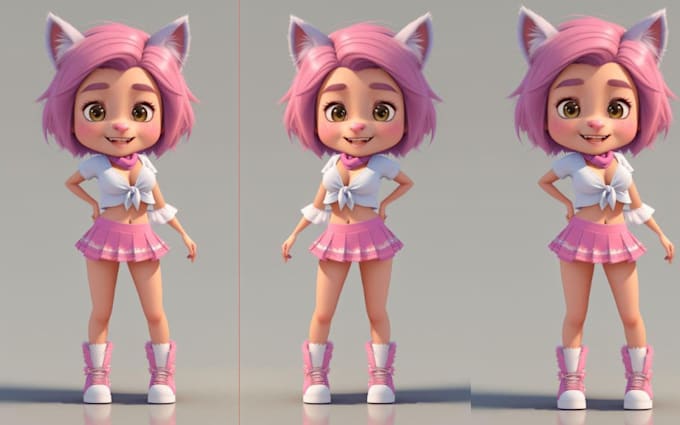 Gig Preview - Create 3d cartoon character design, 3d character rendering maya blender 3d model