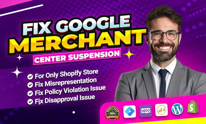 Gig Preview - Fix google merchant center policy violation misrepresentation for shopify store